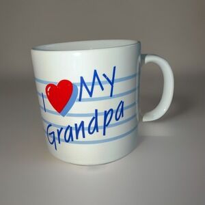 Vtg‎ 90s Coffee Mug I Love My Grandpa Russ Blue White